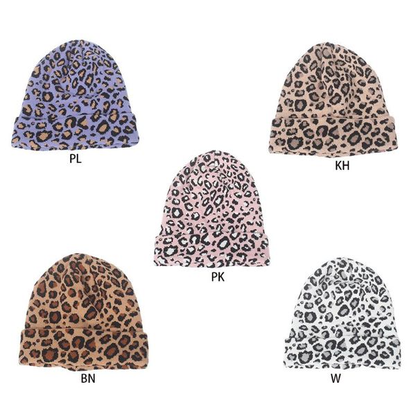 

leopard printed ball hats for women winter warm knitted hat fashion lady cap, Blue;gray
