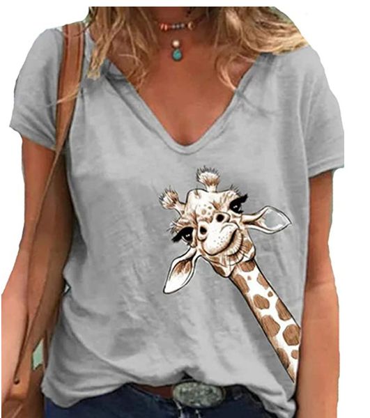 

casual womens summer t shirt with printed fashion short sleeves ladies t shirts v-neck streetwear tees size s-3xl, White