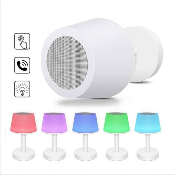 

cgjxsfashion deak wireless speaker smart colorful led night bass sound table lamp wireless speaker stero loudspeaker dhl shipping