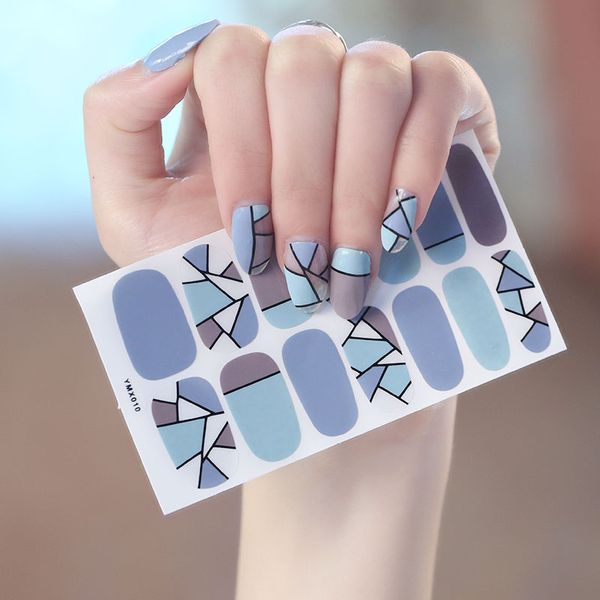 

1pc ymx010 sticker korea styles waterproof kids nail wraps stickers geometric stars dots abstract art designs manicure, Black
