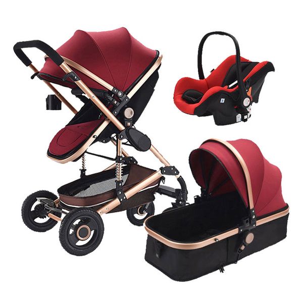 

2020 0-3 years old age group and ce certification multifunctional 3 in 1 high landscape baby stroller aluminum alloy frame
