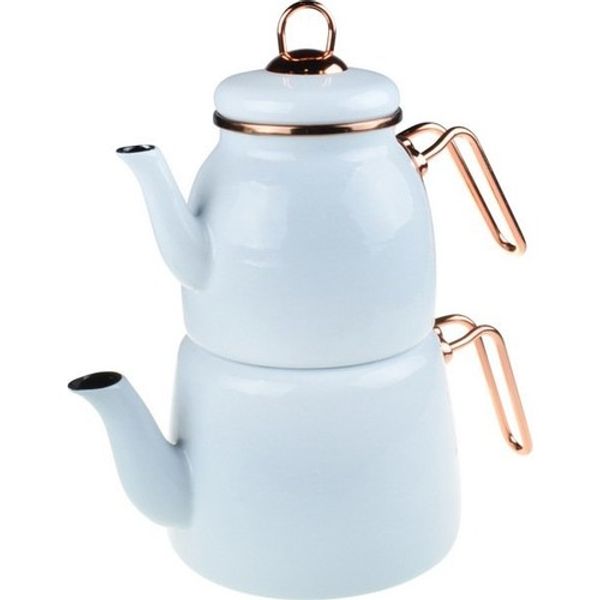 

tasev miray teapot set white turkish