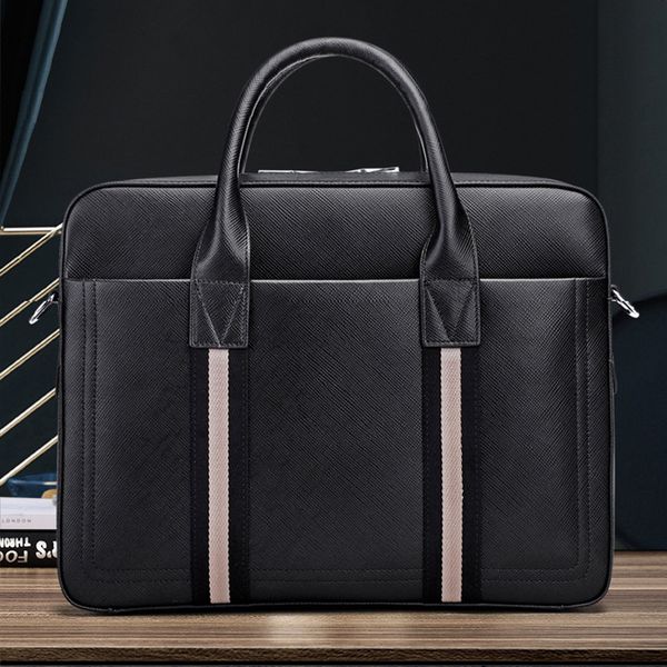 

new men business briefcase leather handbag shoulder large capacity factory wholesale lapbag horizontal model briefcase