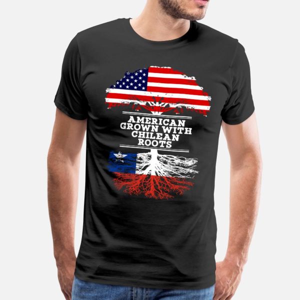 

american grown with chilean roots t shirt men designing 100% cotton euro size s-3xl male interesting basic spring natural shirt