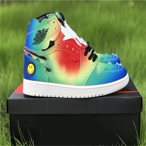 

wholesale new balvin x 1 high og dc3481-900 2020 release 1s mens basketball shoes sports sneakers keskin