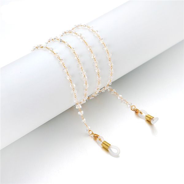

acrylic crystal beads link chain sunglasses chains women reading glasses cord holder neck strap rope for eyewear accessories, Silver