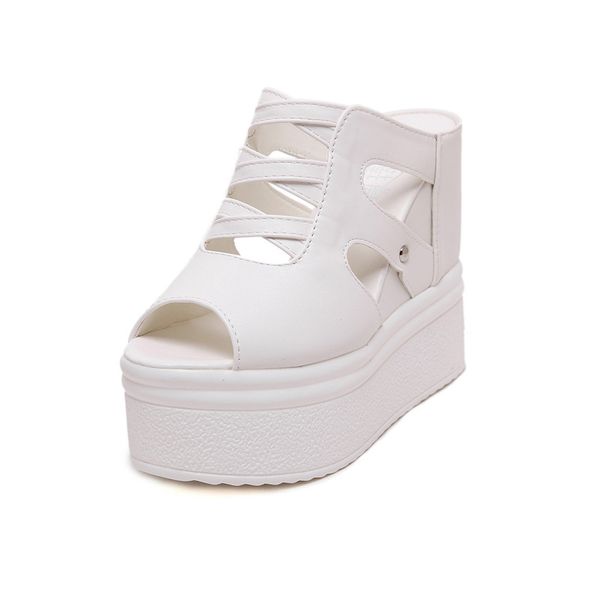 

women heels sandals comfort shoes 14cm heel platform sandals woman slippers summer black heels wedge