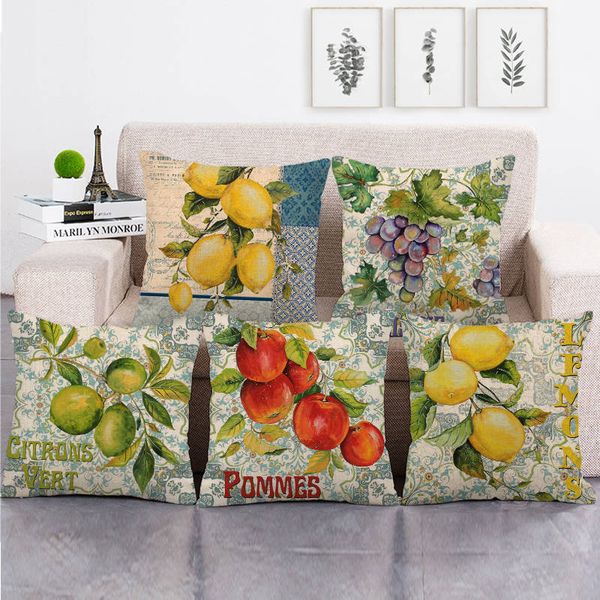 

cushion/decorative pillow 45cm*45cm fresh fruit design linen/cotton throw covers couch cushion cover home decor