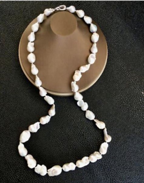

gorgeous 18-20mm south sea white pearl necklace 35inch 50", Silver