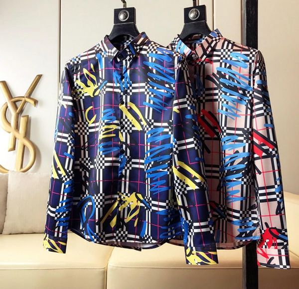 

brand mens designer bur guci shirts firmate dress shirts fashion casual luxury shirt plaid shirt homme fen supre 011, White;black