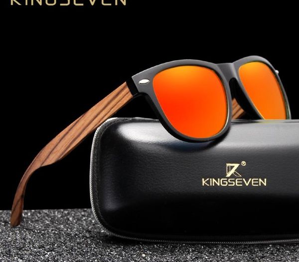 

KINGSEVEN Fashion Wooden Polarized Square Sunglasses Men Women Mirror Lens UV400 Protection Driving Sun Glasses Eyewear CX200706