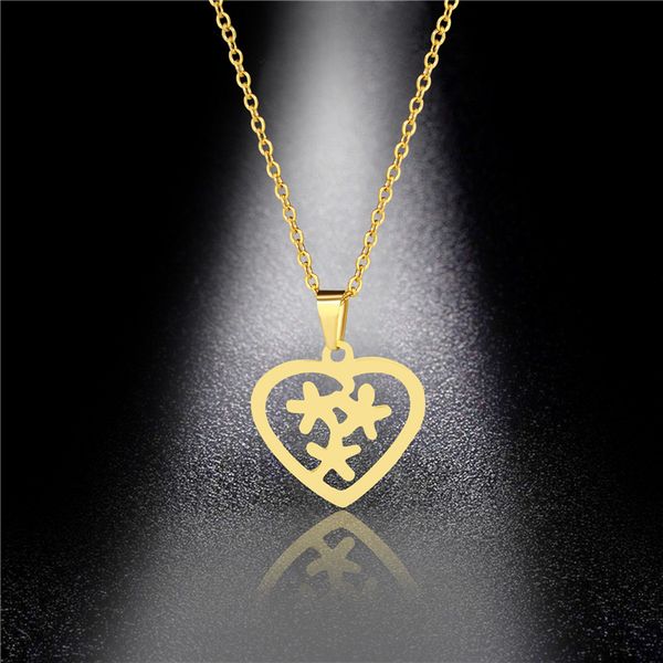 

stainless steel love net red tide female necklace clavicle chain simple five-pointed star heart pendant jewelry, Silver