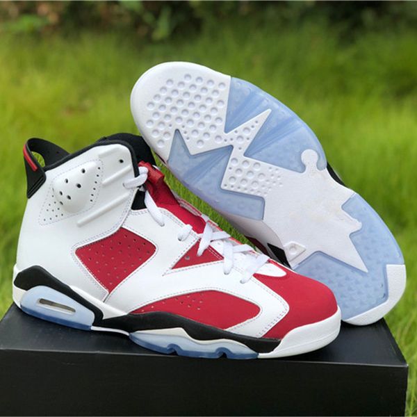 

6 vi carmine basketball shoes classic mens 6s white red outdoor sports sneakers ship with box size us7-13