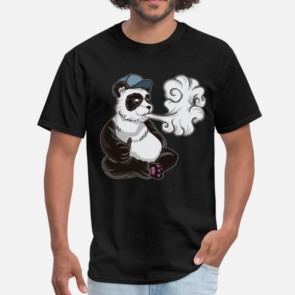

vaping panda bear illustration animal vape t shirt men printing short sleeve o neck clothes interesting casual spring cool shirt