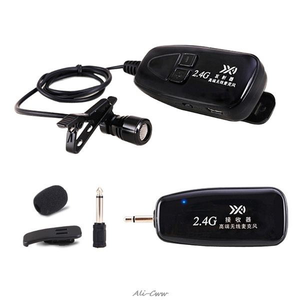 

2.4g wireless tie clip microphone lavalier lapel mic guitar pickup for speaker
