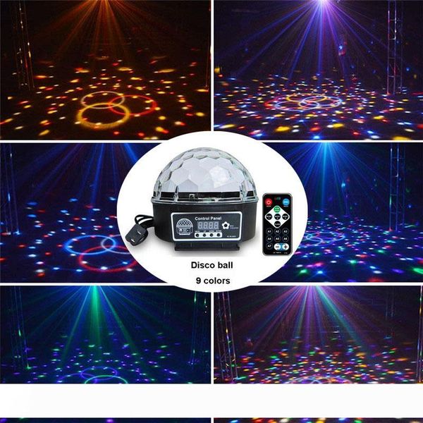 

disco stage lighting digital dmx512 led rgb crystal 9 colors stage magic ball effect light auto sound control led effects lamp