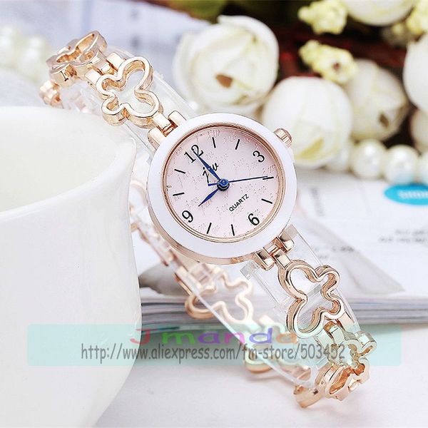 

100pcs/lot jw-8226l stylish lady elegance watch wrap quartz bracelet watch for women wholesale alloy, Slivery;brown