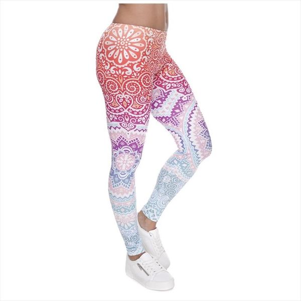 

new fashion women artez circle pattern printing leggings unicorn printing leggins fitness legging low waist woman pants, Black