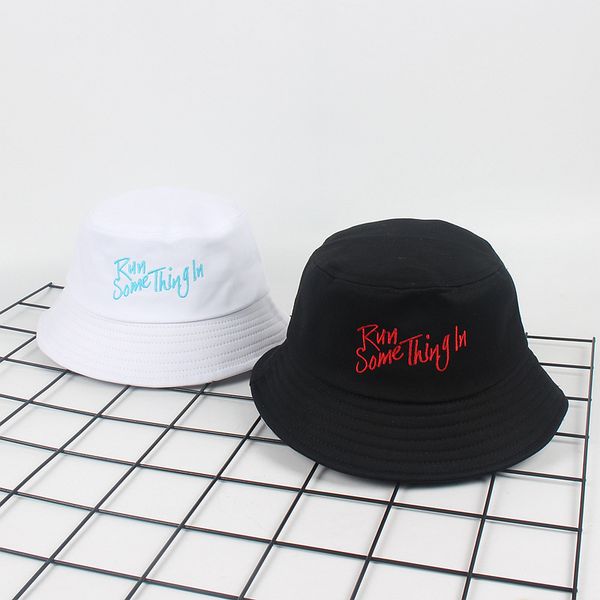 

fisherman hat female embroidery cute student travel visor summer tide purple literary letter basin cap 2020 new, Blue;gray