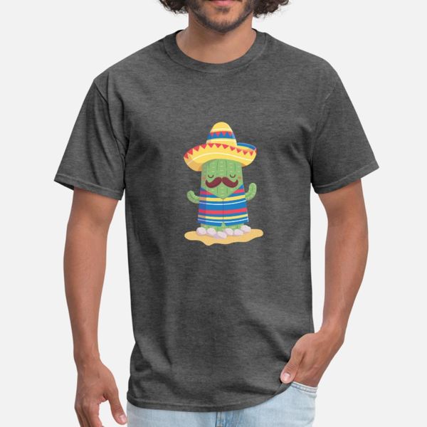 

cactus with hat and mustache t shirt men design 100% cotton round collar basic solid famous casual spring outfit shirt