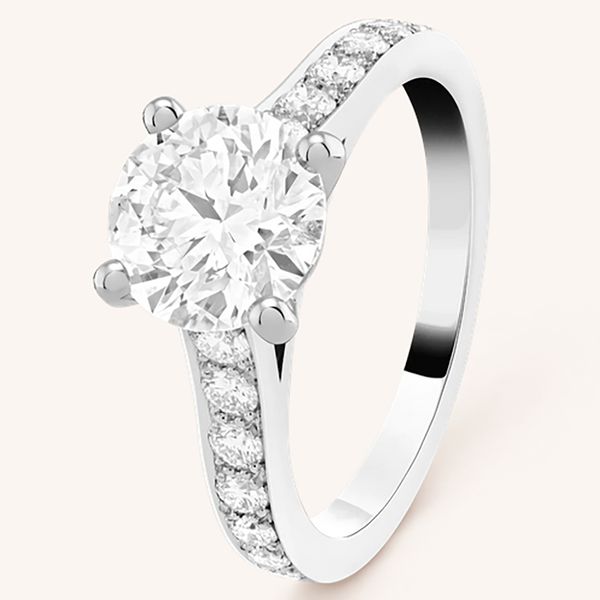 

18k au750 white gold ring women wedding anniversary engagement party ring round moissanite diamond elegant romantic trendy cute, Silver