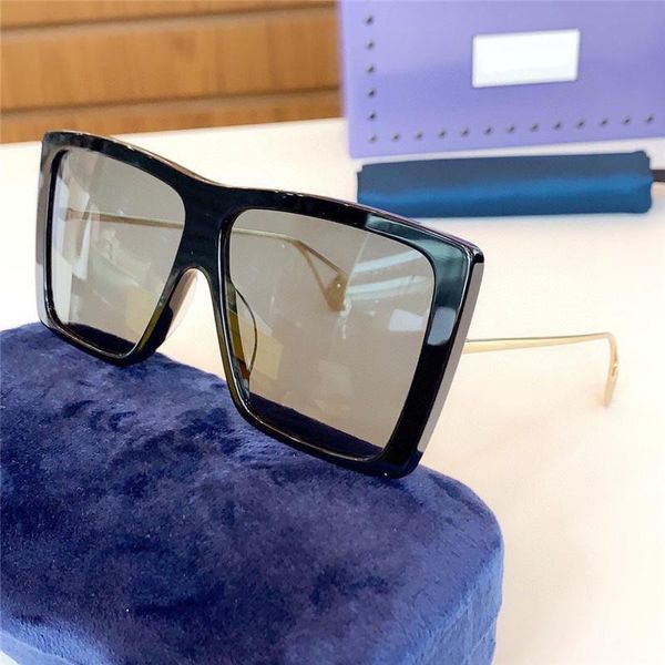 

new fashion design female sunglasses 0434 big frame metal temples trendy fashion style uv400 popular wholesale glasses, White;black