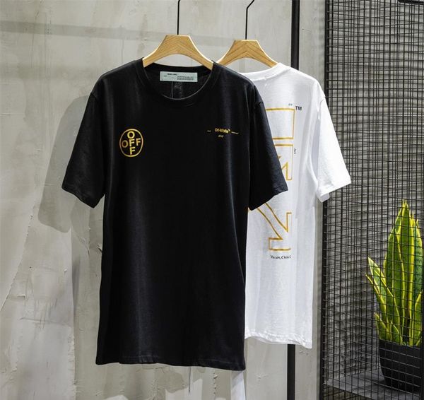 

summer print half sleeved europe cotton causal anti-wrinkle new style men s off t-shirt crew neck white black red.#a3