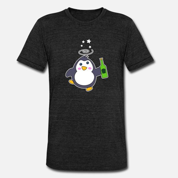 

funny sweet penguin beer wine drunken gift t shirt men designing cotton plus size 3xl letters loose breathable summer style leisure shirt