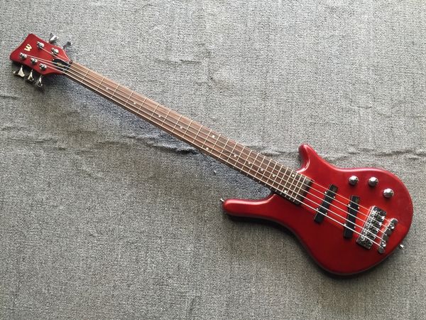 

custom 5 strings red neck thru body electric bass guitar maple body 26 frets chrome hardware china made bass ing