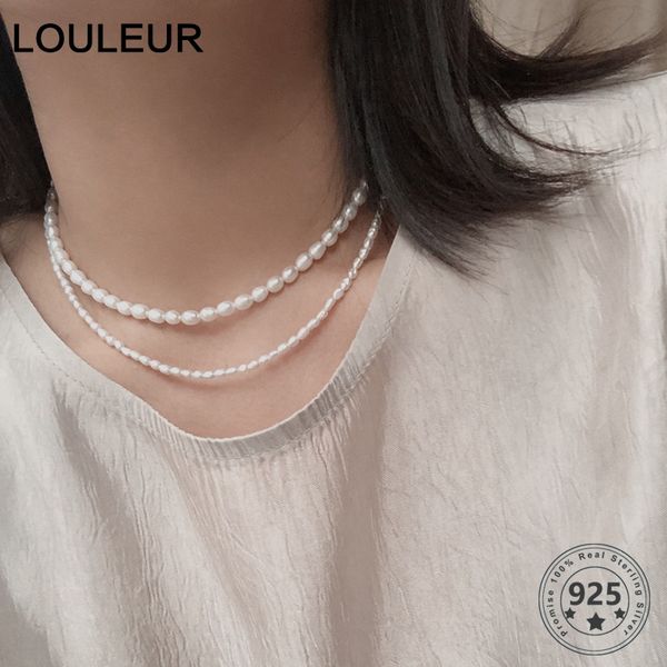 

louleur 925 sterling silver beads necklace elegant minimalist party freshwater pearl necklace for women fashion fine jewellery