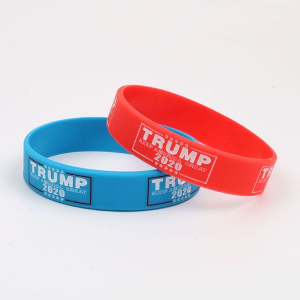 

2pcs silicone bracelet president 2020 inspirational wristband 270d, Golden;silver