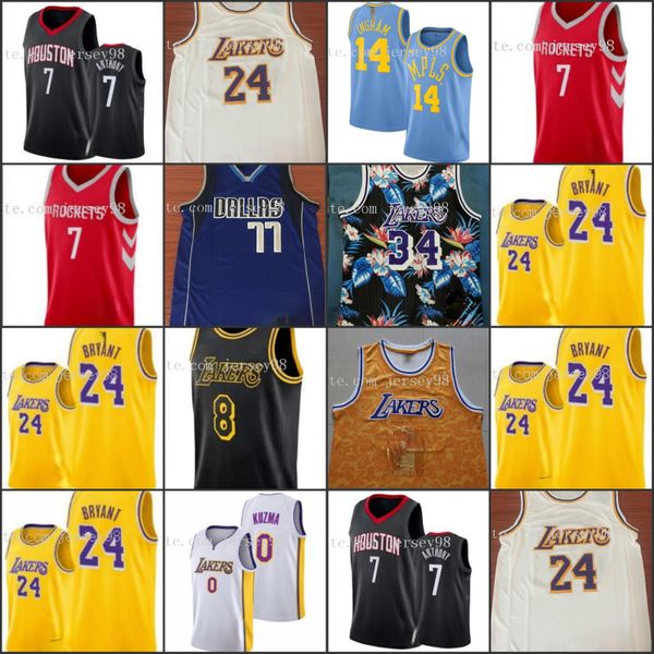 

los angeles laker men dan ny ja vale mcgee green kyle kuzma red ko be red menjersey, Black