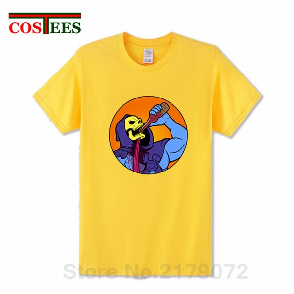 

2019 camiseta vestido drinking problems skeleton t shirts men creative skull design t-shirt cool walking dead skeletor tee shirt