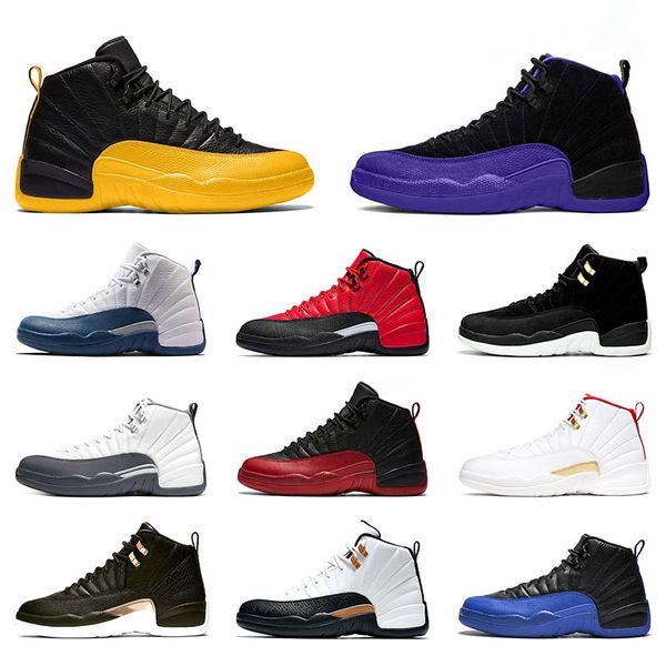 

2020 12s basketball shoes university gold french blue dark concord mens trainers 12 men athletic sports sneakers size 40-47