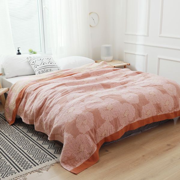 

blankets cotton five layers gauze muslin throw blanket for sofa bed lightweight cozy summer bedding sheet full queen size kids quilts