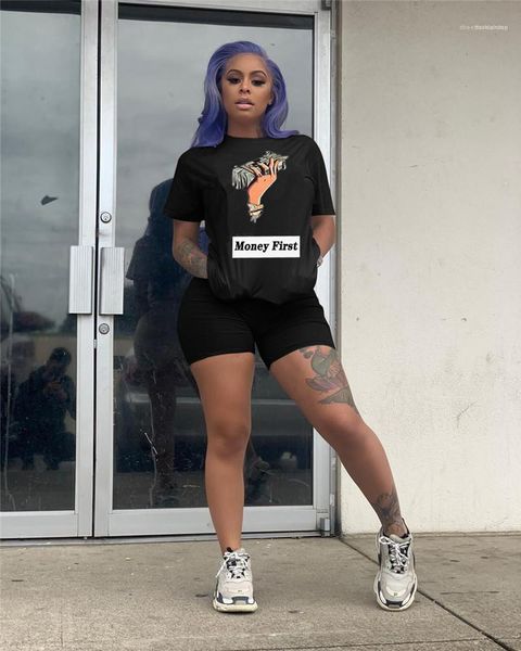 

дизайнер высокой талии спортивных костюмов женских летних письма 2pcs идущие костюмы пуловер o-образный вырез топы шорт одежда наборы, Gray