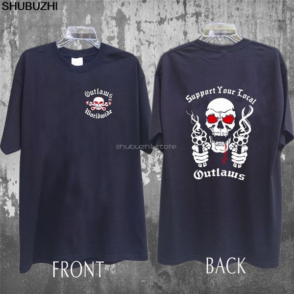 

outlaws support your local outlaws motor club worldwide black t shirt cotton funny cotton casual printed tees sbz5488