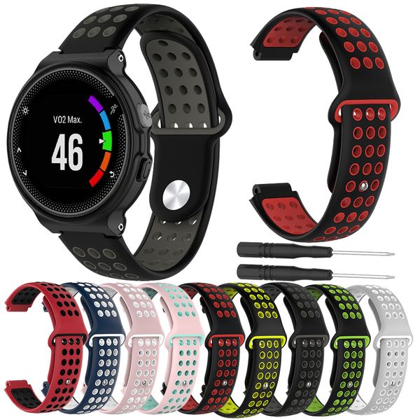 Frauen-Mann-Gummiuhrenarmband-Bügel für Garmin Forerunner 220 230 235 630 620 735 Ansatz S20 S5 S6-Armband-Silikon-Bügel-Schleife