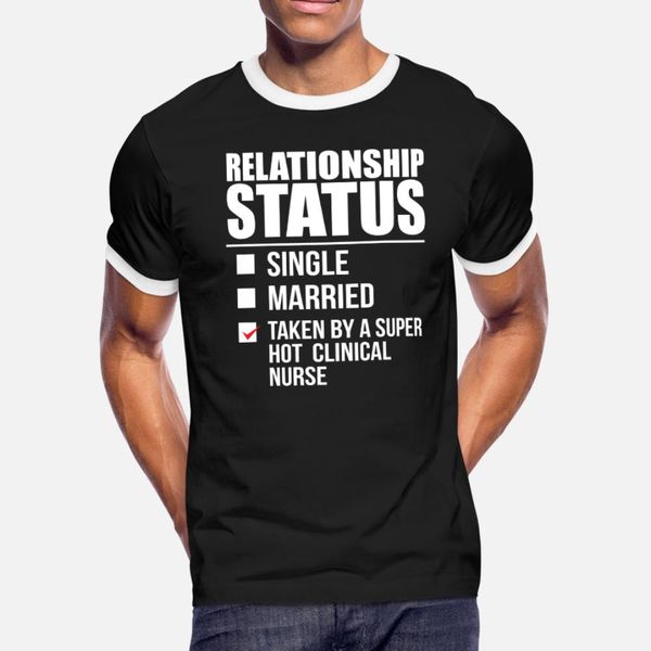 

relationship status taken by super clinical t shirt men printing 100% cotton round collar pattern cute new fashion kawaii shirt