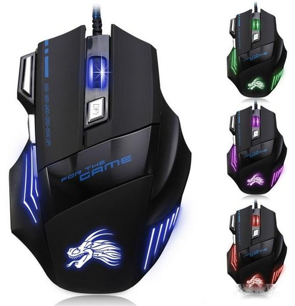 

gaming mouse wired usb computer mouse game mouse gamer 5500 dpi adjustable 7d led optical for lappc llfa