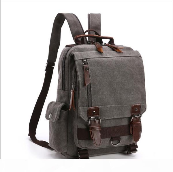 

canvas women men backpack style travel luggage bag single strap two strap waist bag