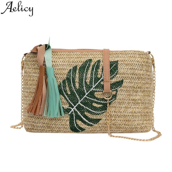 

aelicy women's summer rattan bag 2020 square straw package pineapple leaves braided bohemian handbag bali box direct
