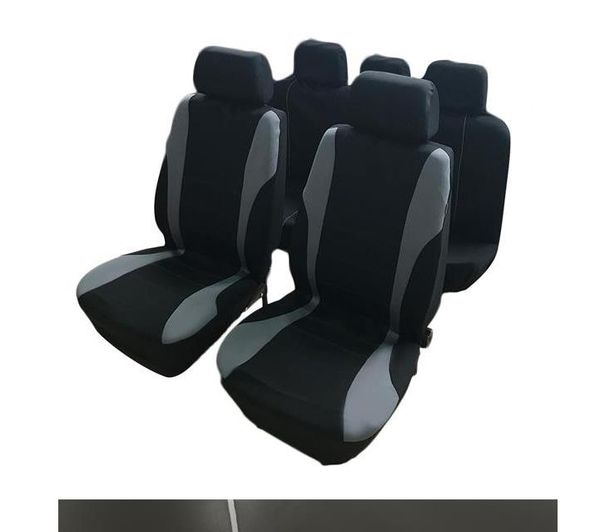 

winsun 9pcs general seasons 5 seats car seat covers set gray and black