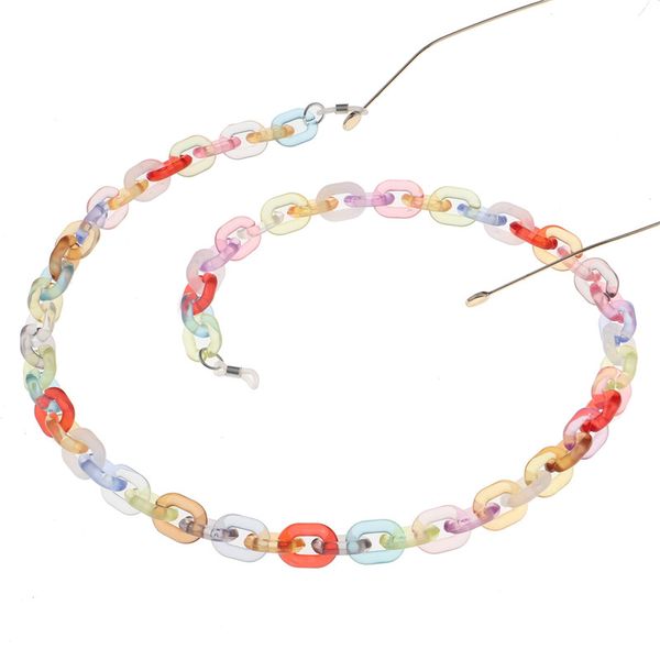

colorful resin acrylic link chain eyeglasses chains sport reading glasses sunglasses strap cord holder neck headband accessories, Silver