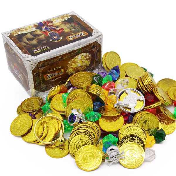 

wholesale children pirate series plays projects, coin box toys home games, acrylic gemstone cognition of coins, game chip