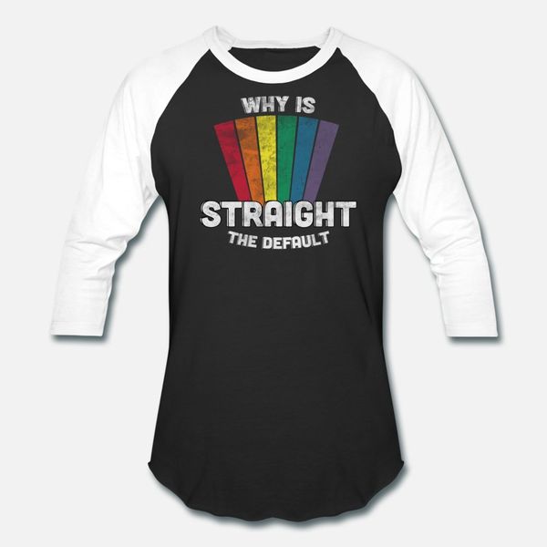 

why is straight the default lgbt funny t shirt men printed short sleeve crew neck letter loose humor spring vintage shirt