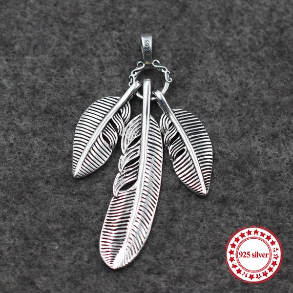 

s925 sterling silver pendants personality classic indian national couple style feathers modeling gifts to send the gift lover