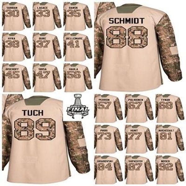 

2018 stanley cup final patch vegas golden 2017 veterans day alex tuch nate schmidt tyler wong stephen macaulay hockey jersey knights camo, Black;red