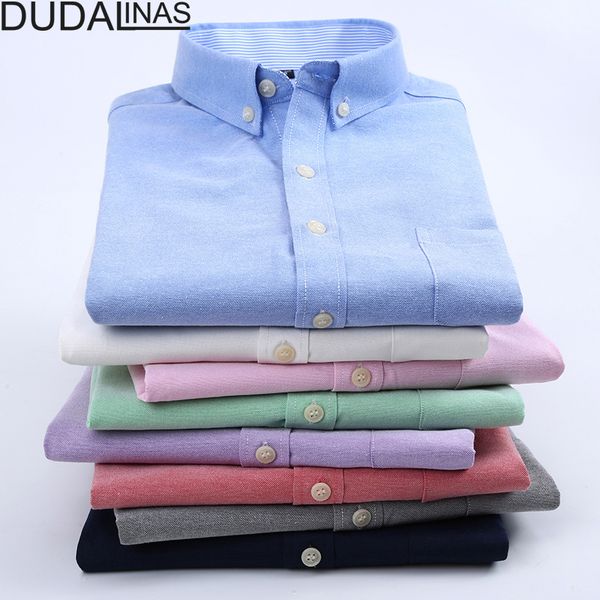 

men's casual shirts dudalinas camisa social masculina manga short oxford male men shirt brand clothing slim fit chemise homme, White;black