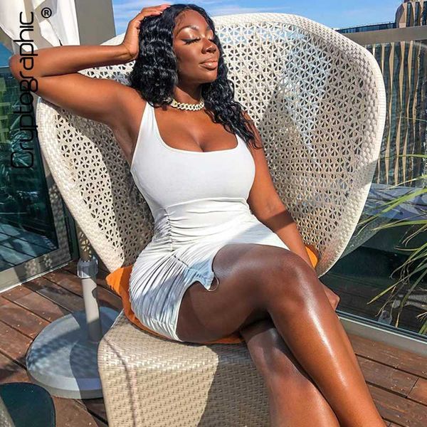 

cryptographic casual sleeveless mini dress bodycon party night club white solid backless ruched women's dresses skinny clothes, Black;gray